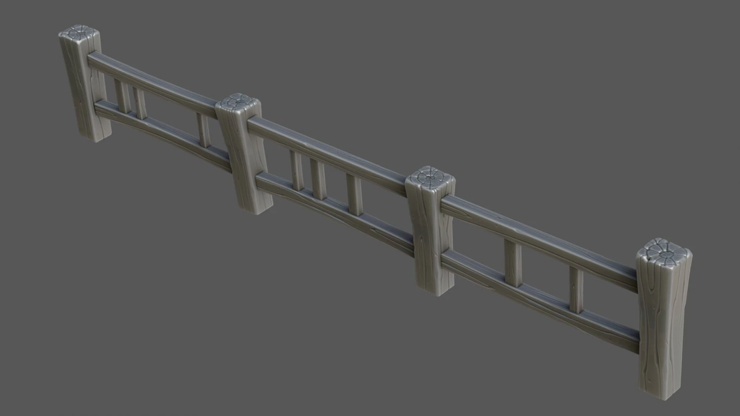 stylized fence 3D Model .c4d .max .obj .3ds .fbx .stl .blend 