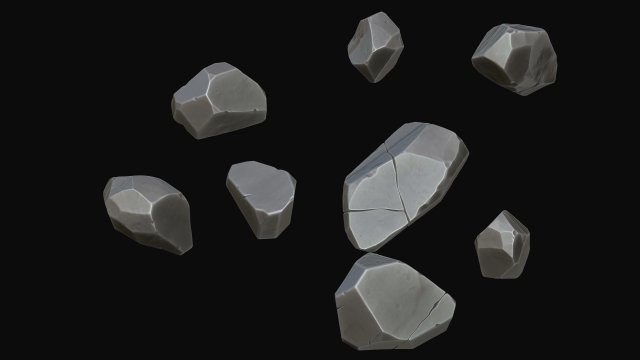 stylized rock Model 3D .c4d .max .obj .3ds .fbx .stl .blend 