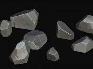 stylized rock Model 3D
