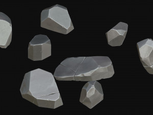stylized rock Model 3D