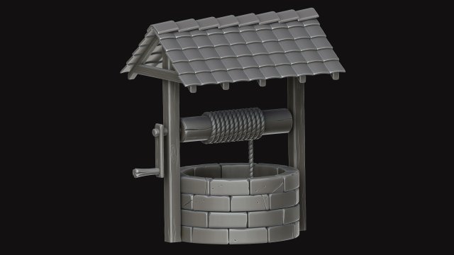 stylized well 3D Model .c4d .max .obj .3ds .fbx .stl .blend