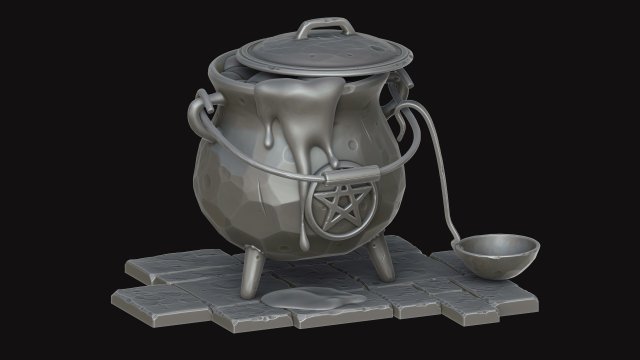 stylized cauldron Modelo 3D .c4d .max .obj .3ds .fbx .stl .blend 
