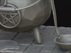 stylized cauldron 3D Model