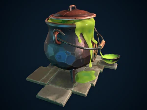 stylized cauldron 3D Model