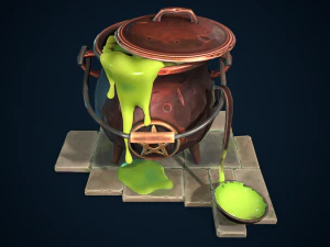 stylized cauldron 3D Model