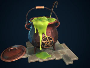stylized cauldron 3D Model