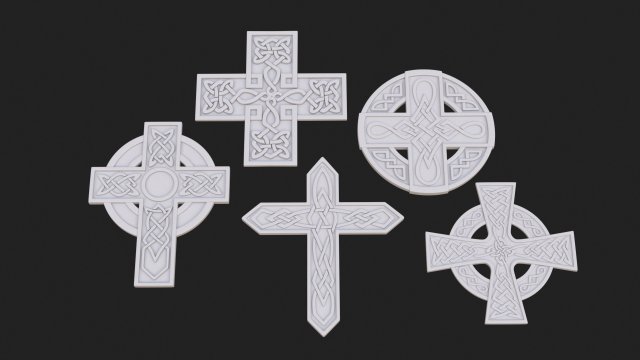 celtic cross 3D Модель .c4d .max .obj .3ds .fbx .stl .blend