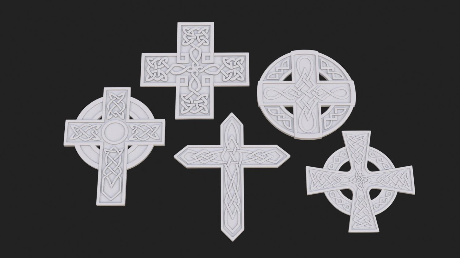 celtic cross 3D Model .c4d .max .obj .3ds .fbx .stl .blend 