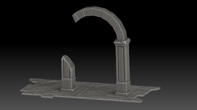 stylized ruin 3D Модель .c4d .max .obj .3ds .fbx .stl .blend 