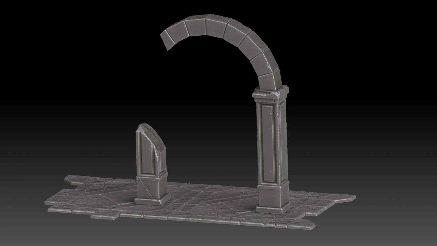 stylized ruin 3D Model .c4d .max .obj .3ds .fbx .stl .blend 
