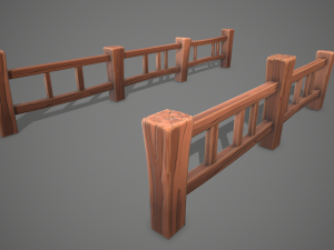 Stylized fence 3D Model