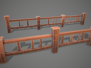 Stylized fence 3D Model