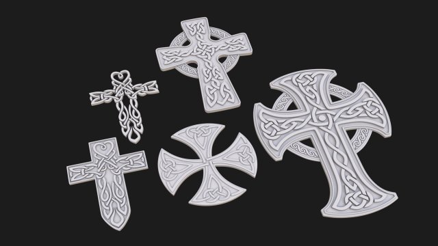 Celtic cross 3D 모델 .c4d .max .obj .3ds .fbx .stl .blend 