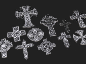 Celtic cross pack 3D 모델