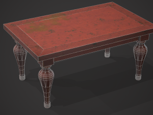 Old table Modèle 3D