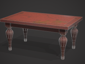 Old table Modèle 3D