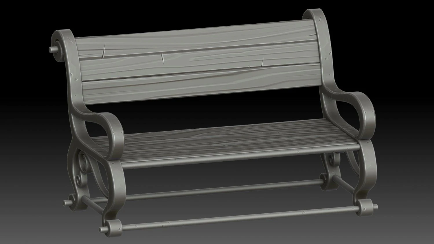 Stylized bench 3D Model .c4d .max .obj .3ds .fbx .stl .blend 