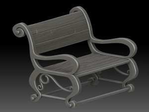 Stylized bench Model 3D