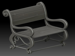 Stylized bench Model 3D