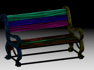 Stylized bench Model 3D