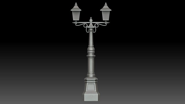Stylized street light 3D Model .c4d .max .obj .3ds .fbx .stl .blend 