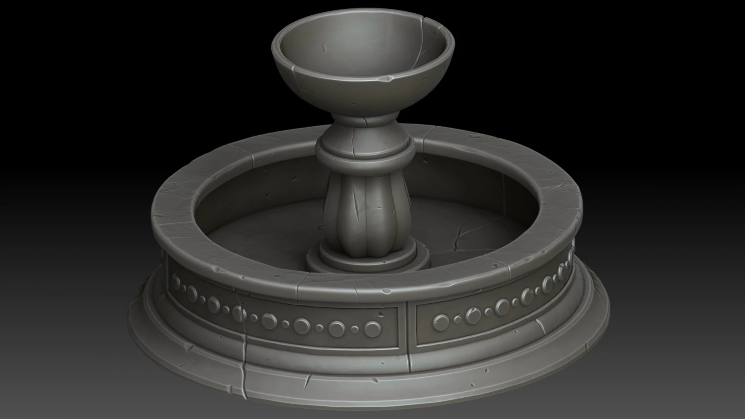 Stylized fountain 3D Model .c4d .max .obj .3ds .fbx .stl .blend 