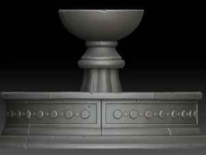 Stylized fountain 3D Model