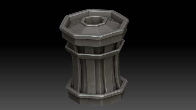 Stylized Trash can 3D Model .c4d .max .obj .3ds .fbx .stl .blend 