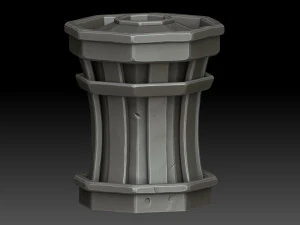 Stylized Trash can 3D Model
