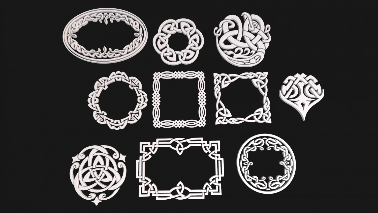 Celtic ornament 3D Model .c4d .max .obj .3ds .fbx .stl .blend 