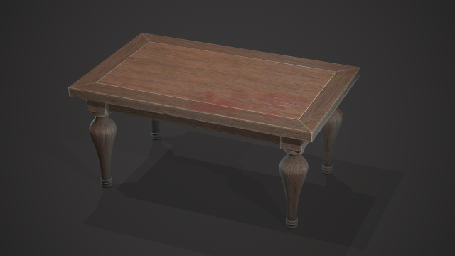Old table 3D 模型 .c4d .max .obj .3ds .fbx .stl .blend 