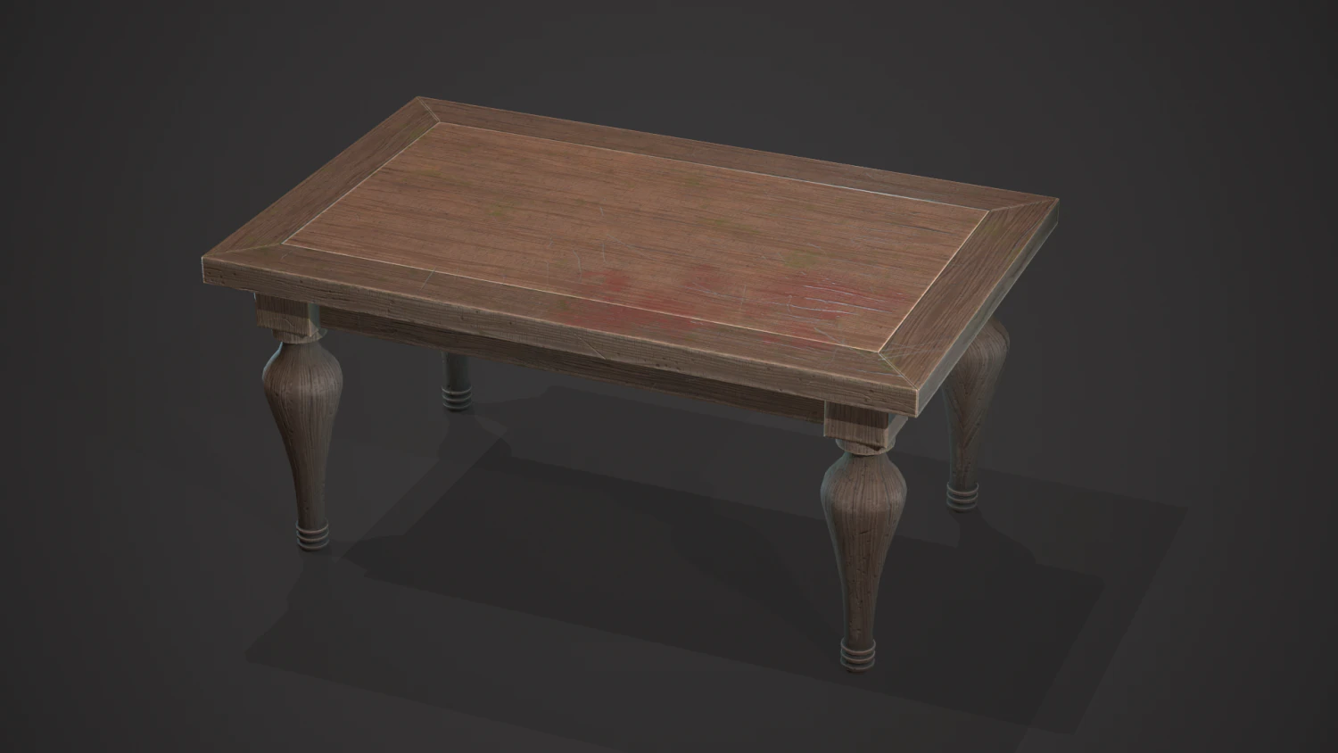 Old table 3D Model .c4d .max .obj .3ds .fbx .stl .blend 