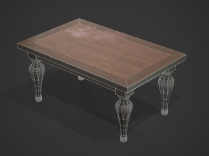 Old table 3D 模型