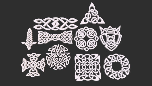 Celtic ornament Model 3D .c4d .max .obj .3ds .fbx .stl .blend 