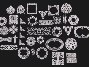Celtic ornament pack 3D Model
