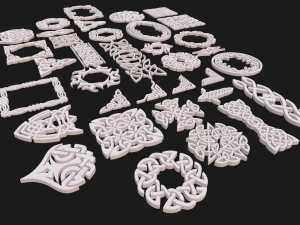 Celtic ornament pack 3D Model