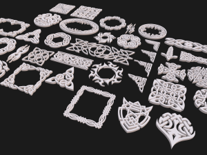 Celtic ornament pack 3D 모델