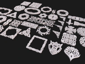 Celtic ornament pack 3D Model