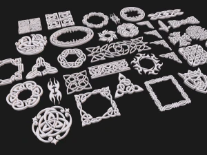 Celtic ornament pack 3D Model