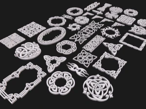Celtic ornament pack 3D Model