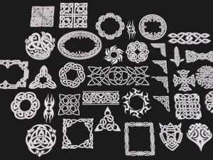 Celtic ornament pack 3D Model