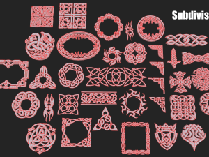 Celtic ornament pack 3D 모델