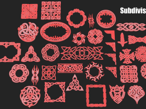Celtic ornament pack 3D 모델
