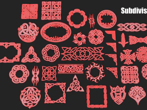 Celtic ornament pack 3D Model