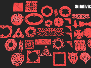 Celtic ornament pack 3D 모델