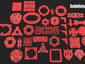 Celtic ornament pack 3D Model