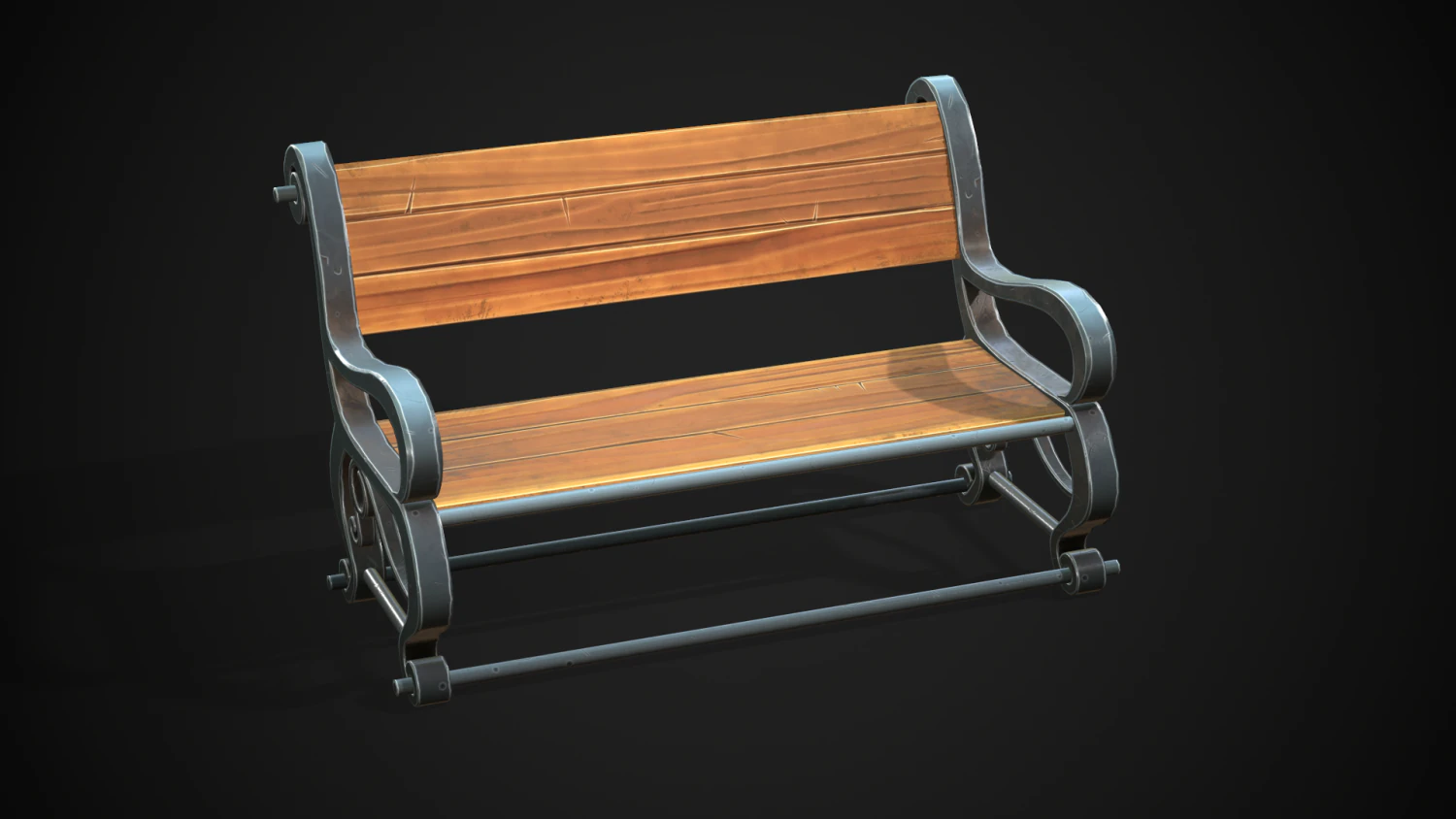 Stylized bench 3D Model .c4d .max .obj .3ds .fbx .stl .blend 