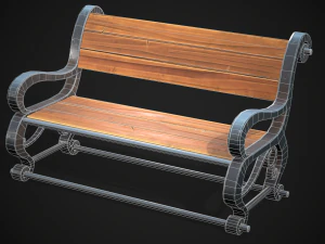 Stylized bench 3D Model
