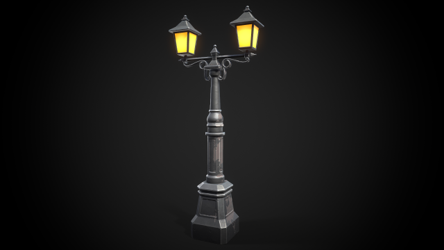Stylized street light 3Dモデル .c4d .max .obj .3ds .fbx .stl .blend 