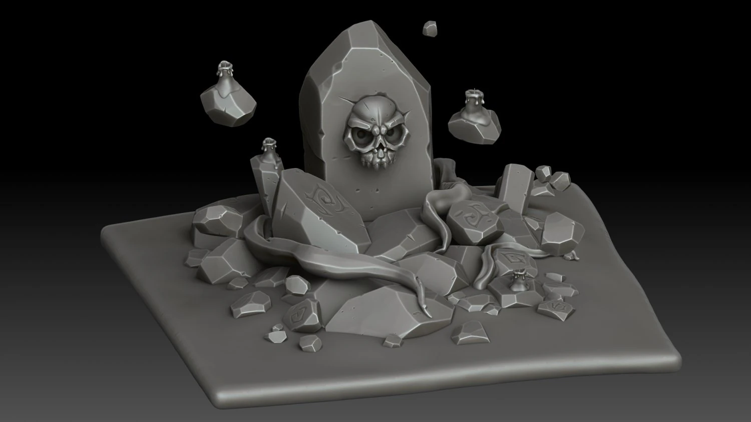 Stylized Totem 3D Model .c4d .max .obj .3ds .fbx .stl .blend 